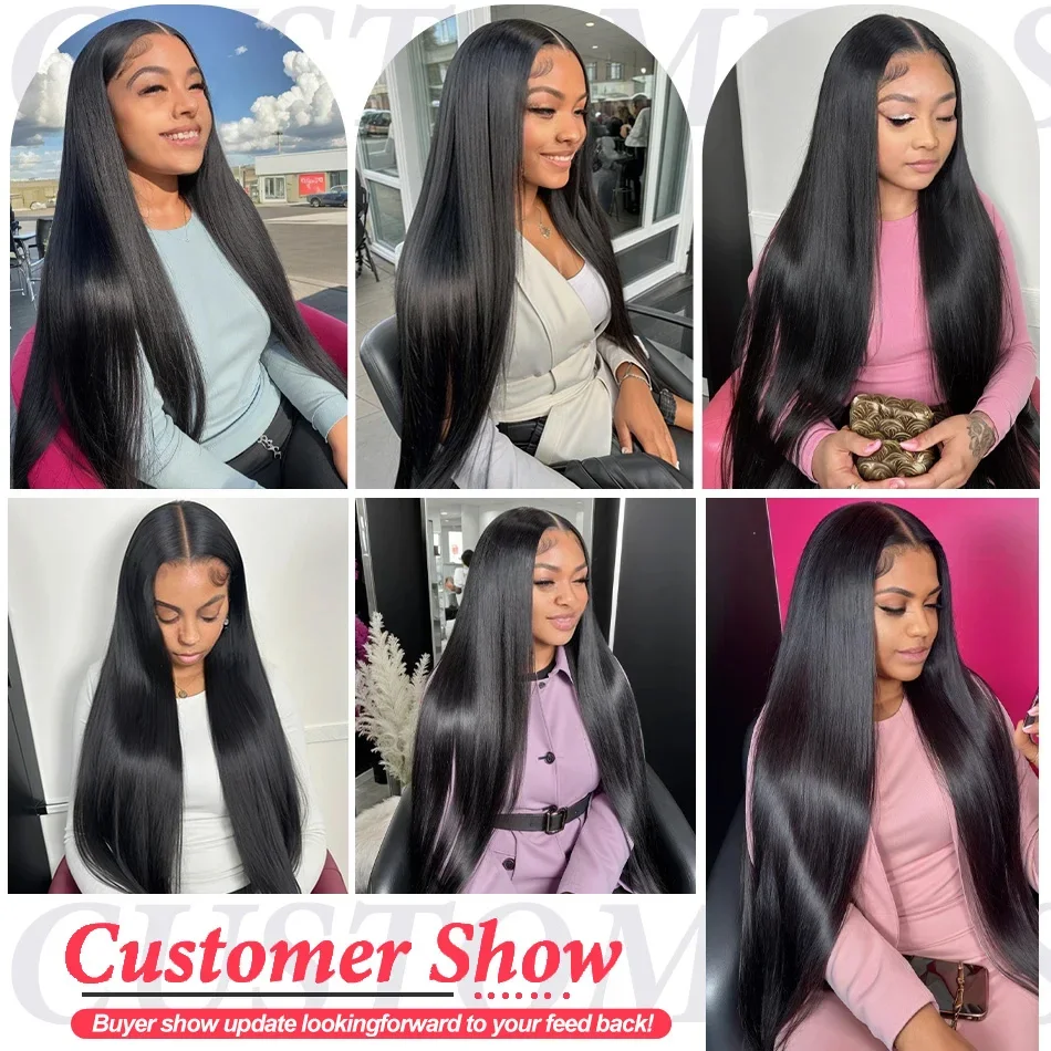 Malaysia Hair Straight 13x4 Lace Front 100 Human Hair Wig Natural Color 30 Inch 4x4 Transparent Lace Closure Wig For Black Women