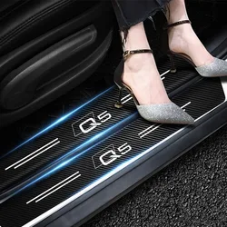 Car Door Sill Carbon Fiber Sticker Threshold Side Anti Scratch Waterproof Trunk Bumper Guard Decals For Audi Q5 Car Accessorie