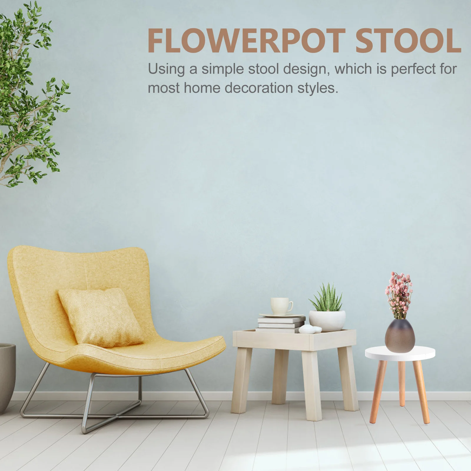 Round Wooden Stool Display Stand, Flower Shelf, Bonsai Rack, Garden Pot, Riser Holder, Modern Stand para decorativa