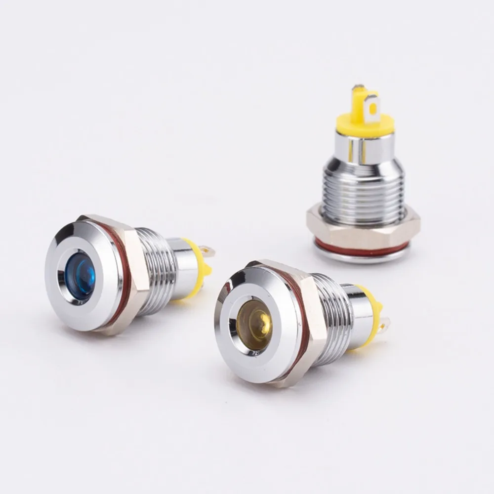Welding feet Signal light 10mm constantly on, high brightness solder joint waterproof LED 3V6V12V24V220V metal indicator light