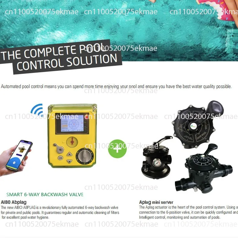 Smart  6 Position Backwash Valve For Automatic Pool Filter Cleaning 110V-240V Multi Port Plumbing System