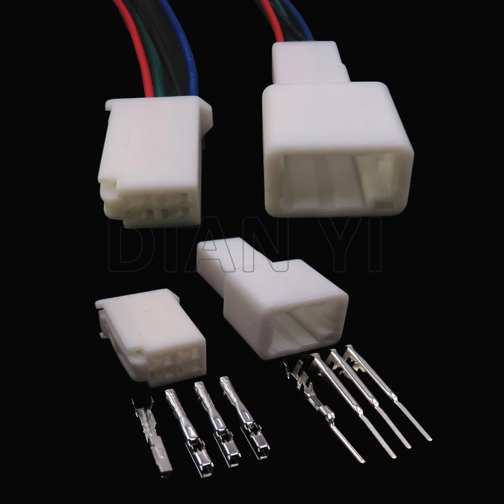 

1 Set 4 Way Starter Car Plastic Housing Unsealed Connectors 90980-12212 90980-12211 Auto Wiring Terminal Socket With Cables