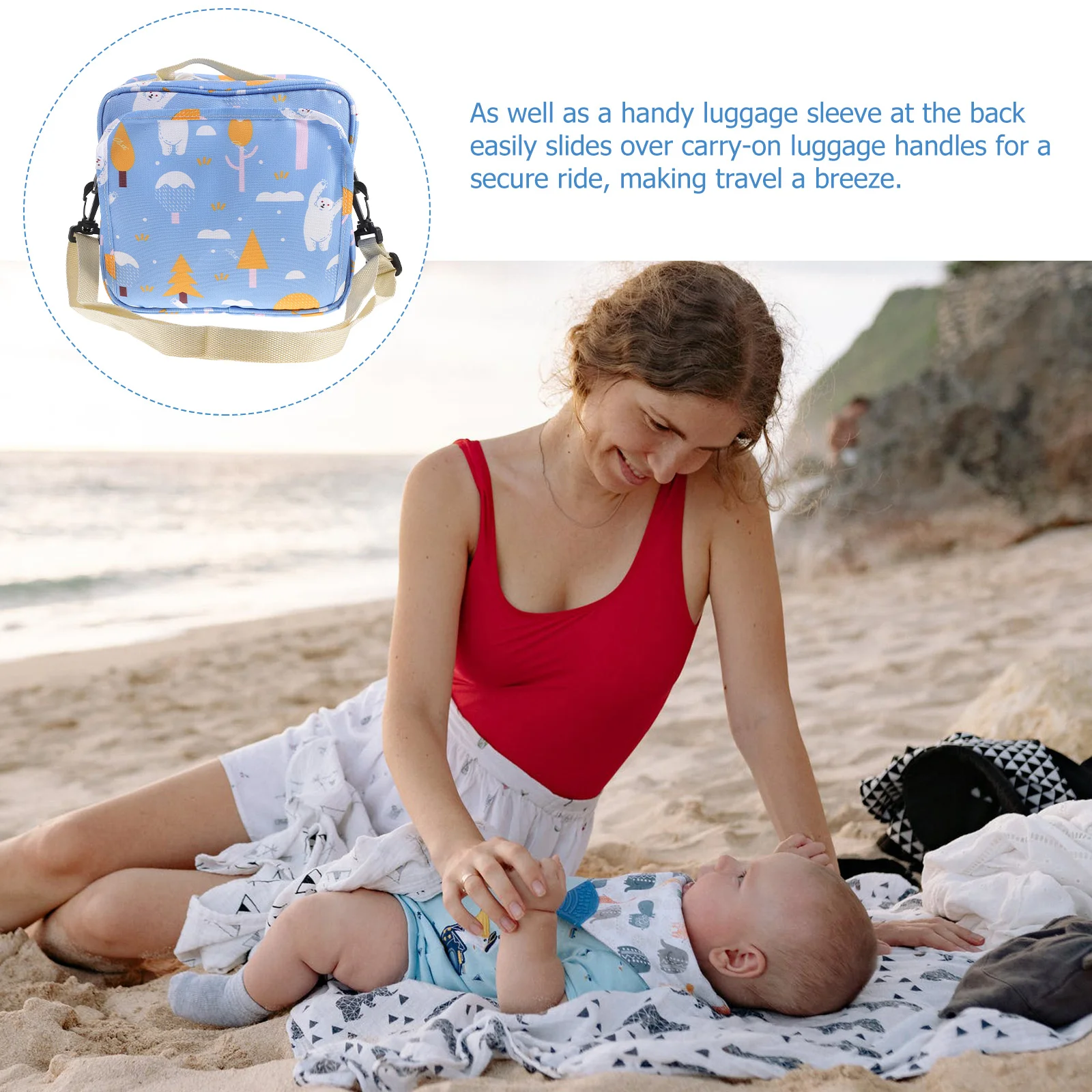 Luiertas Tote Ruime multifunctionele reistas Verstelbare riem Crossbody Babyluier Organizer Tote Kinderwagenaccessoires