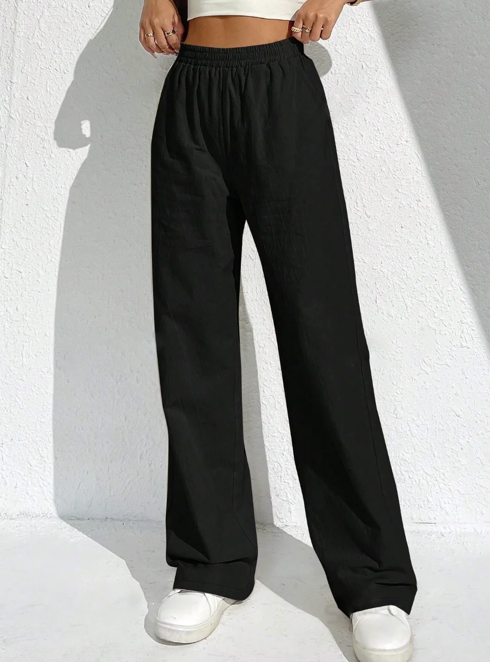 Women solid color elegant casual fashion Japanese Korean European and American pants