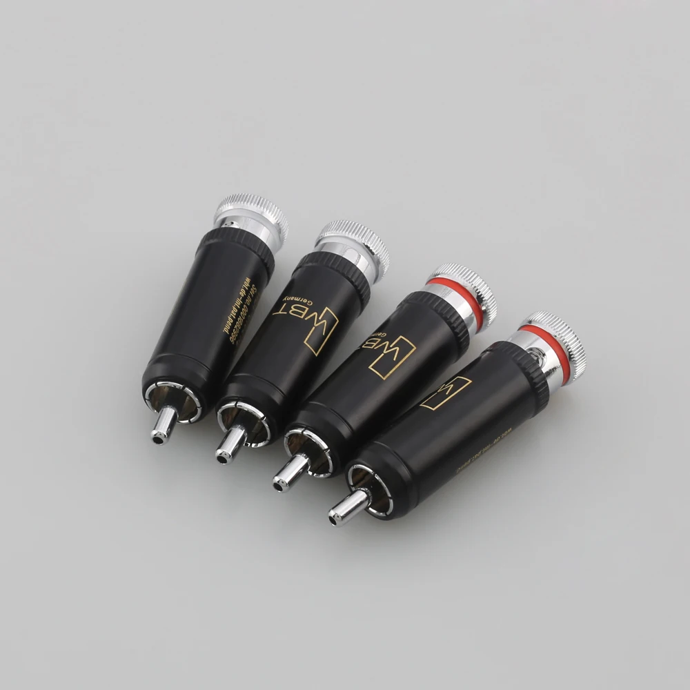 4Pcs HIFI 0102AG Rhodium Mạ Rca Cắm Cho Cáp Tín Hiệu Âm Thanh Rca Kết Nối Âm Thanh Thiết Bị Đầu Cuối Đầu RCA