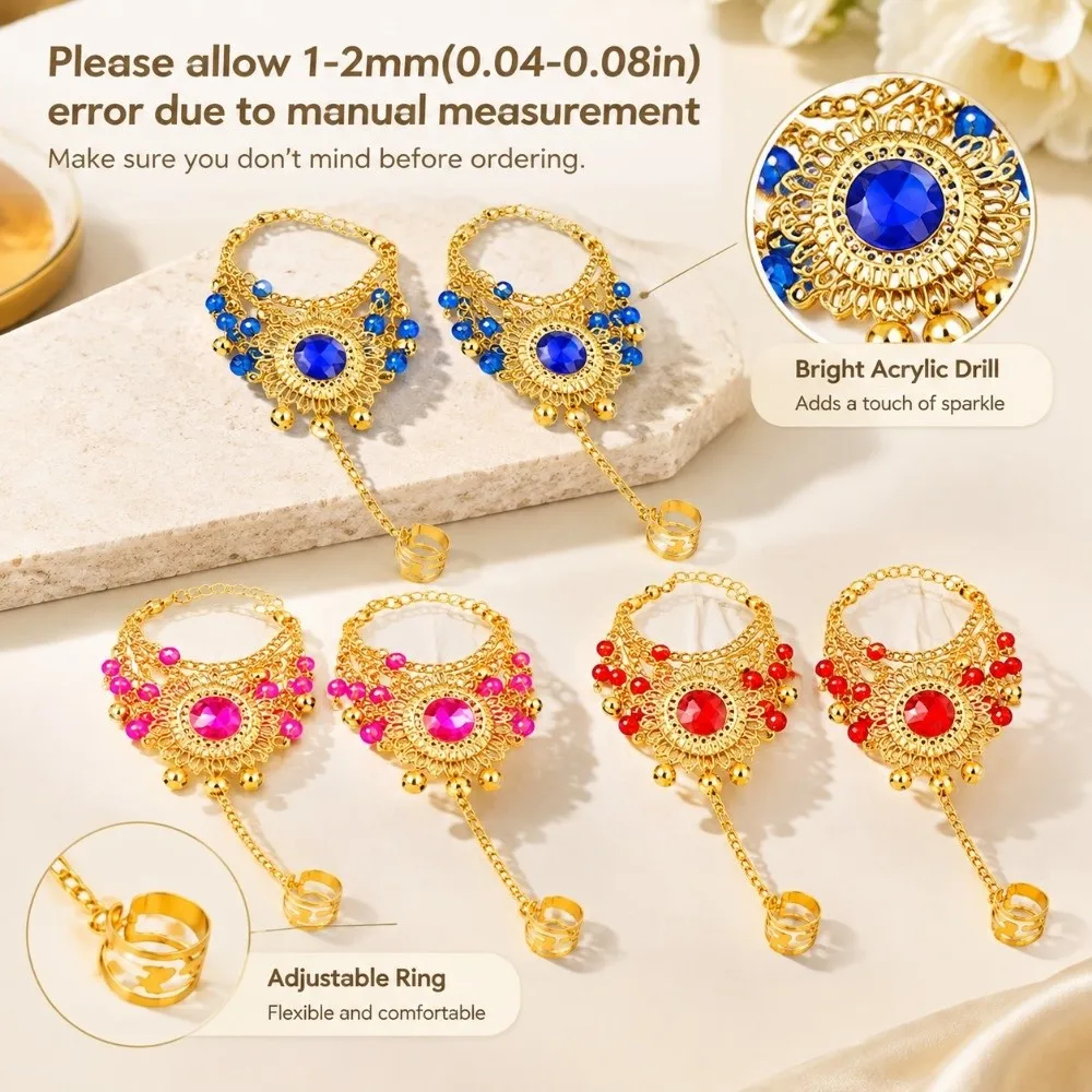 1pc/1pair Multicolors Indian Dance Performance Bracelet Fashion Free Size Belly Dance Costumes Diamond Bracelet