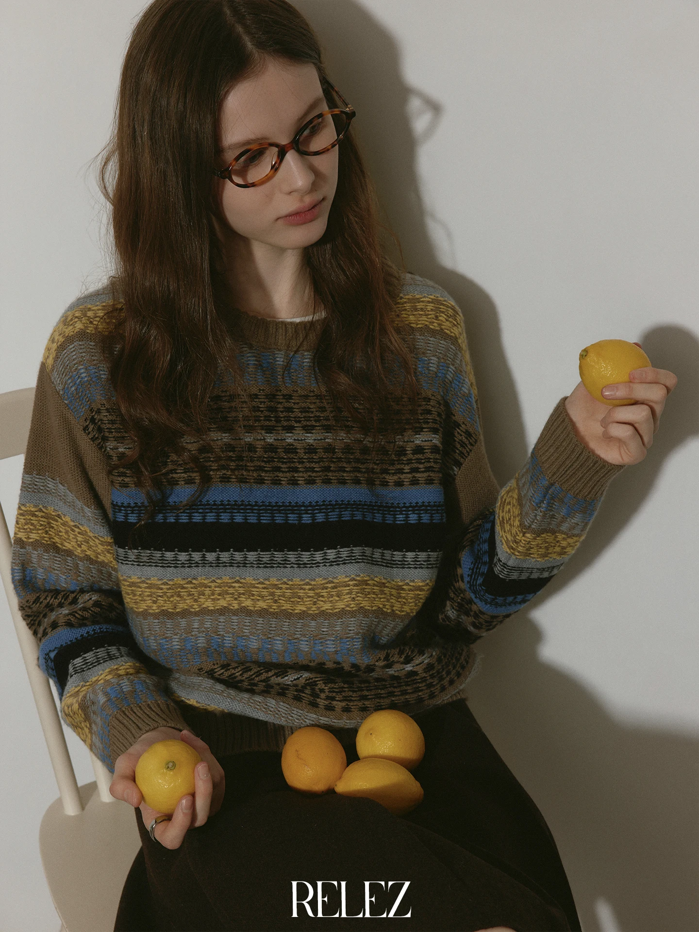 

Relez Casual Fair Isle Knit Sweater Women's round Ne Color Blo Embroidery Versatile Commute Knitted Top Spring 2026