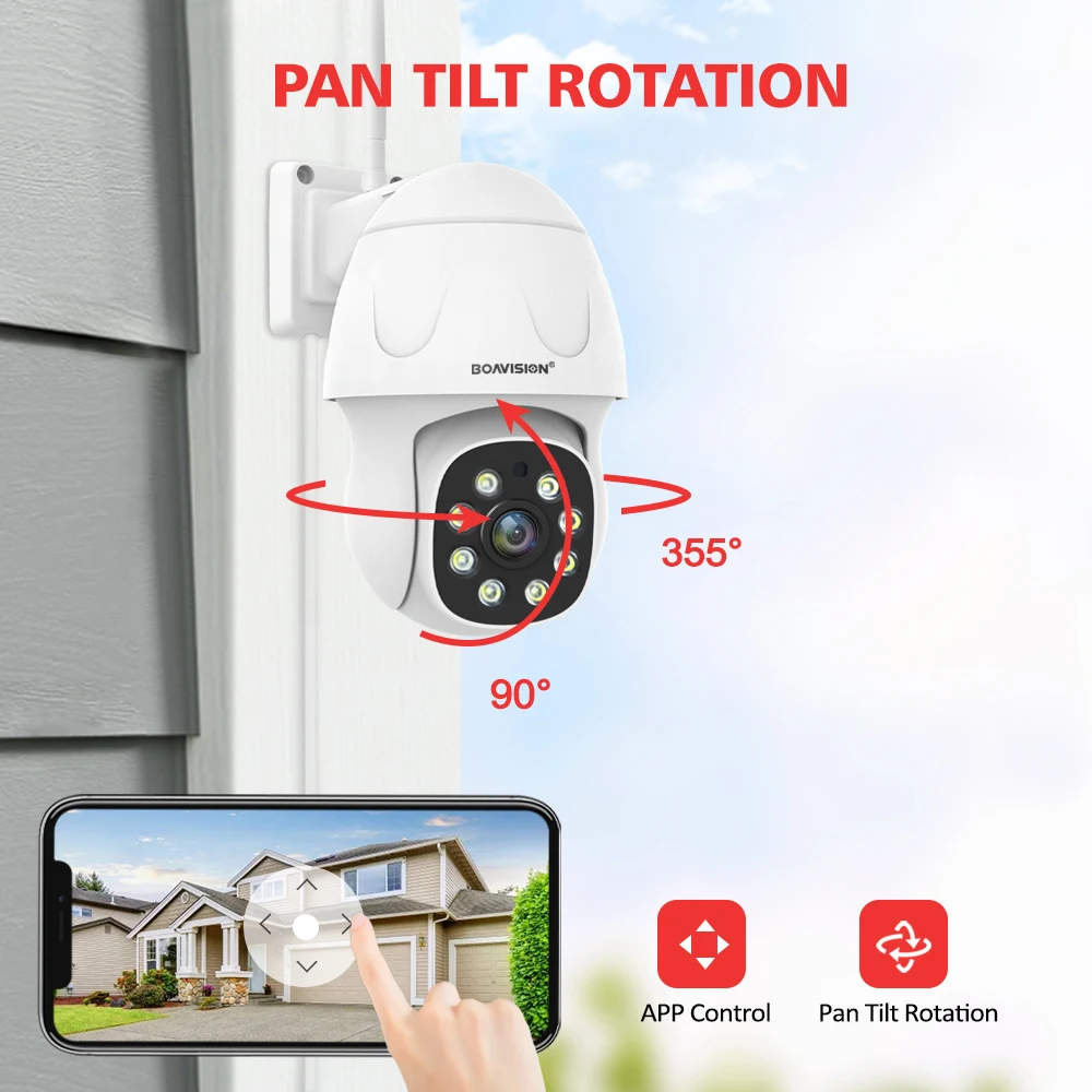Outdoor Wifi IP Camera HD 4MP Full Metal Case Human Auto Tracking 4X Digital Zoom 2-Way Audio PTZ Surveillance Security Camera