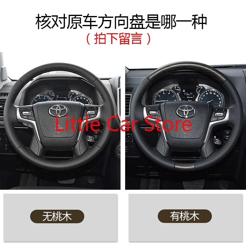 For Toyota Alphard Vellfire 15-21 DIY Sew Hand Top Red Black Leather Steering Wheel Cover Car Interior Accessories