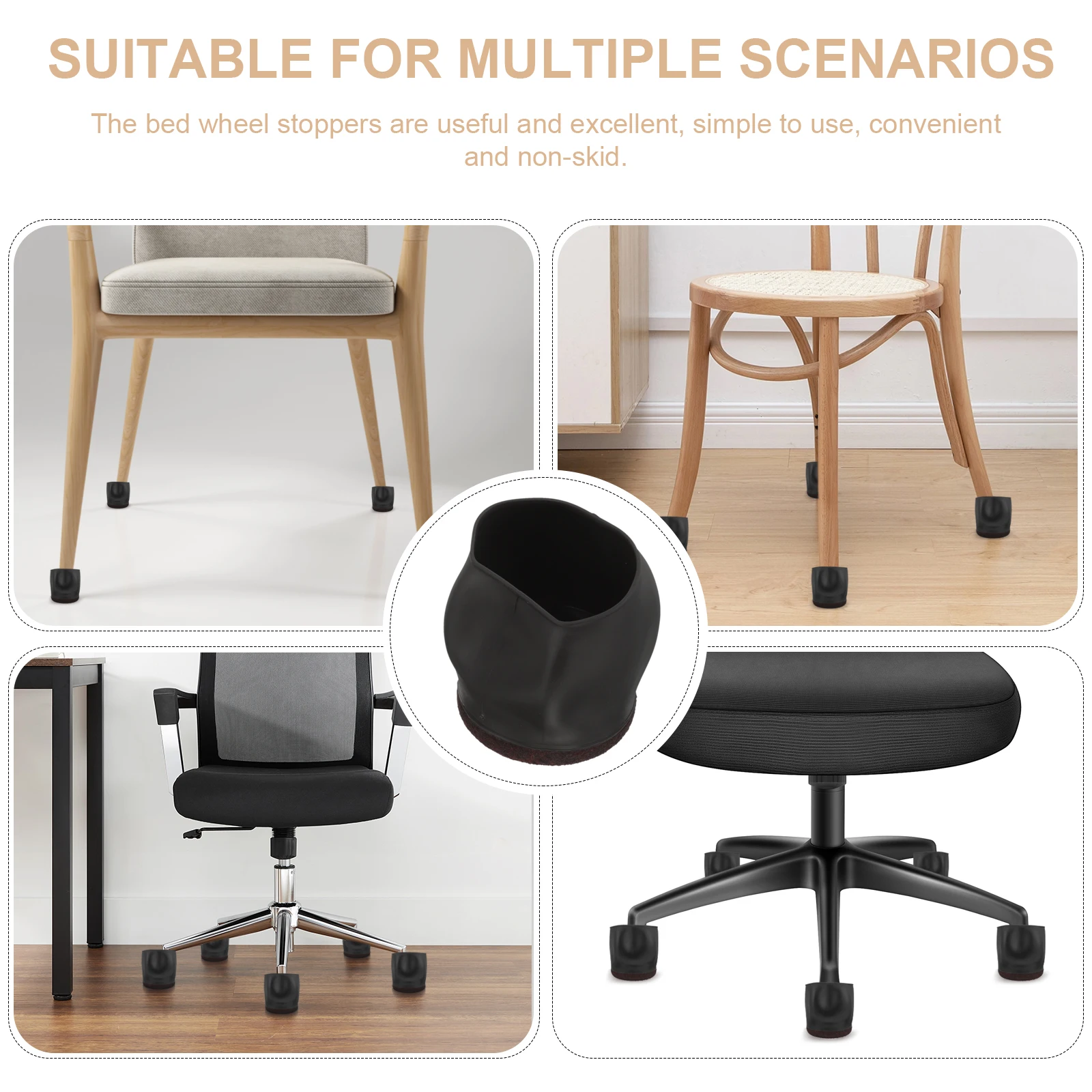 

10 pcs Chair Wheel Stopper Durable Caster Cups For Bed Sofa Furniture Hardwood Floor Rolling Furniture Wheel Stoppers