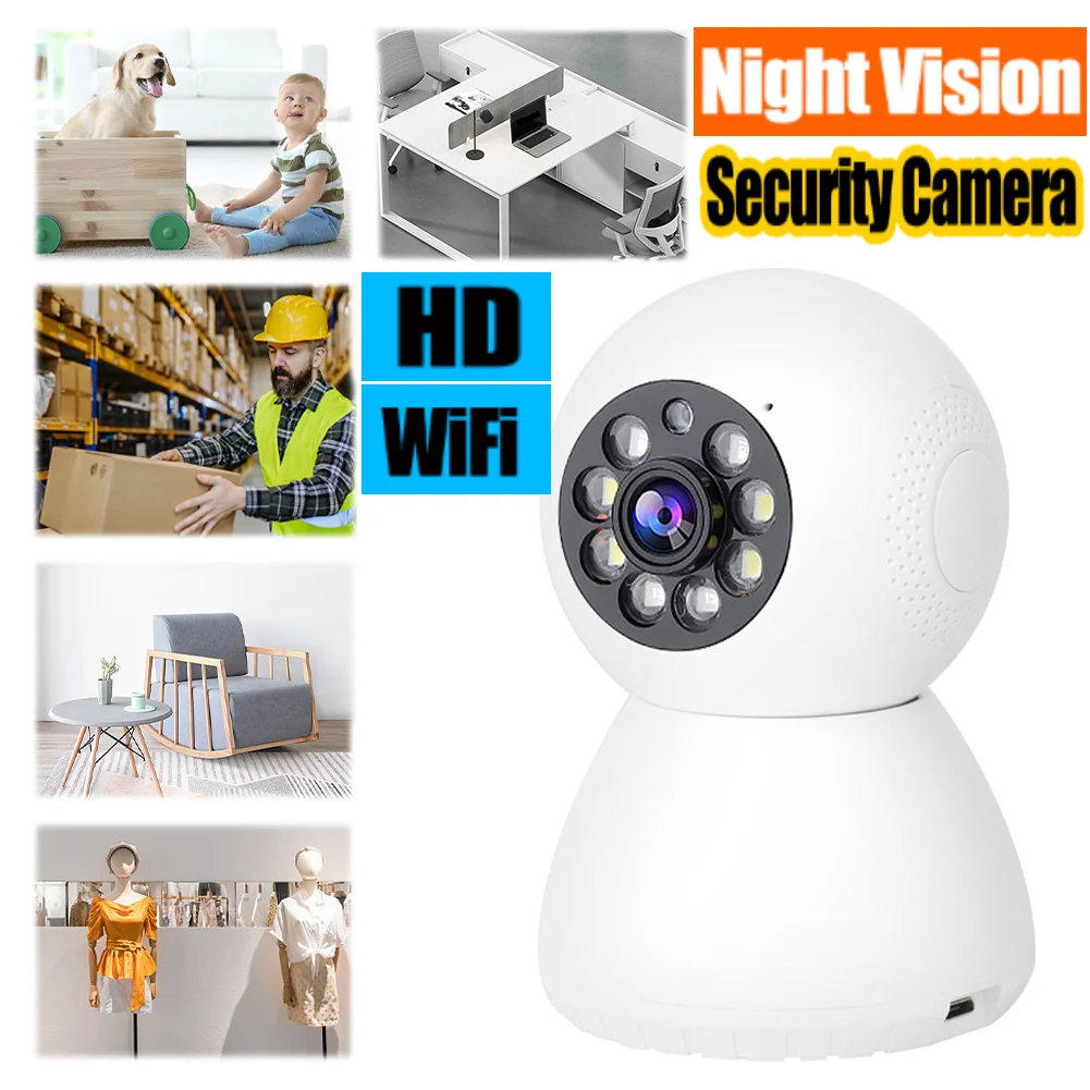 Security Camera with Color Night Vision and Robust Design for Indoor Outdoor Home Monitoring