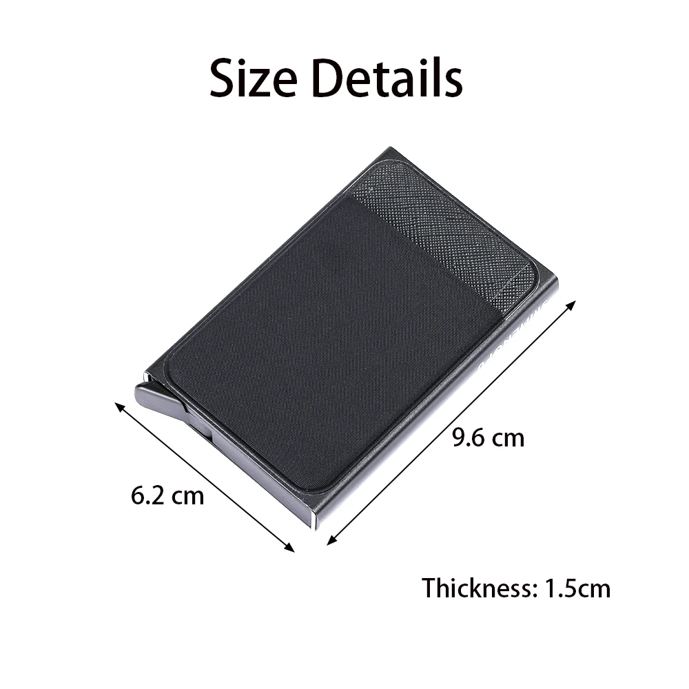 Thin Pop-out RFID Metal Card Holder Slim Aluminum Wallet Elasticity Back Pouch ID Credit Card Holder Travel Cardholder Purse