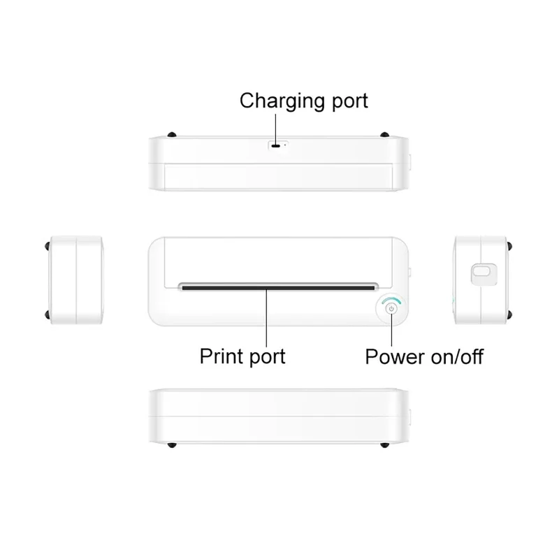 A4 Portable Printer, 200dpi, Lightweight And Compact Thermal Mobile Printer, Wireless Printer For Travel, Vehicles, Office
