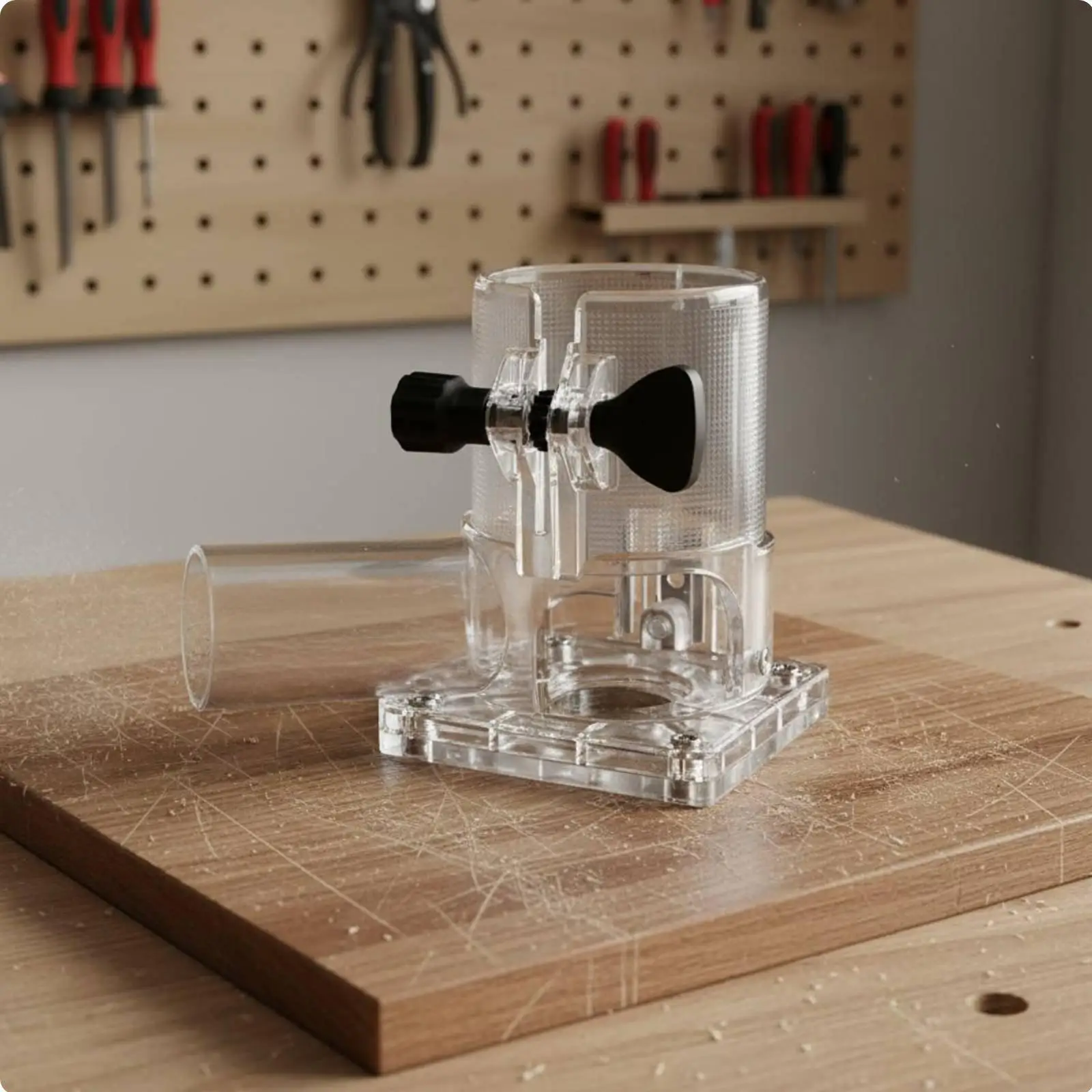 Router Dust Collection Base Enhanced Visibility Transparent Trimmer Base Thickened PC Material Wood Router Dust Cover