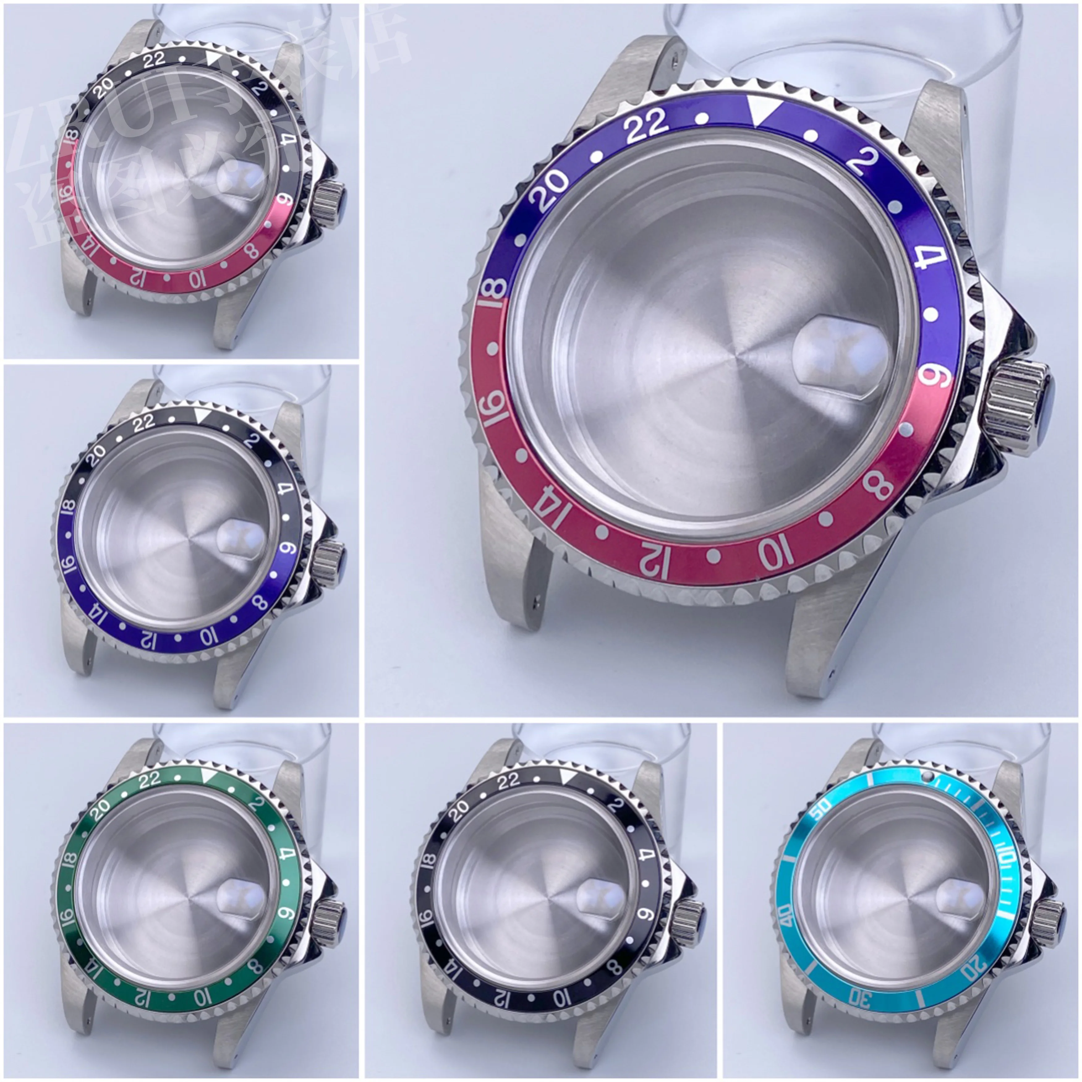 39.5mm nh35 120click retro caso de vidro safira caixa aço inoxidável caber nh35 nh34 nh36 nh38 movimento 28.5mm dial acessórios