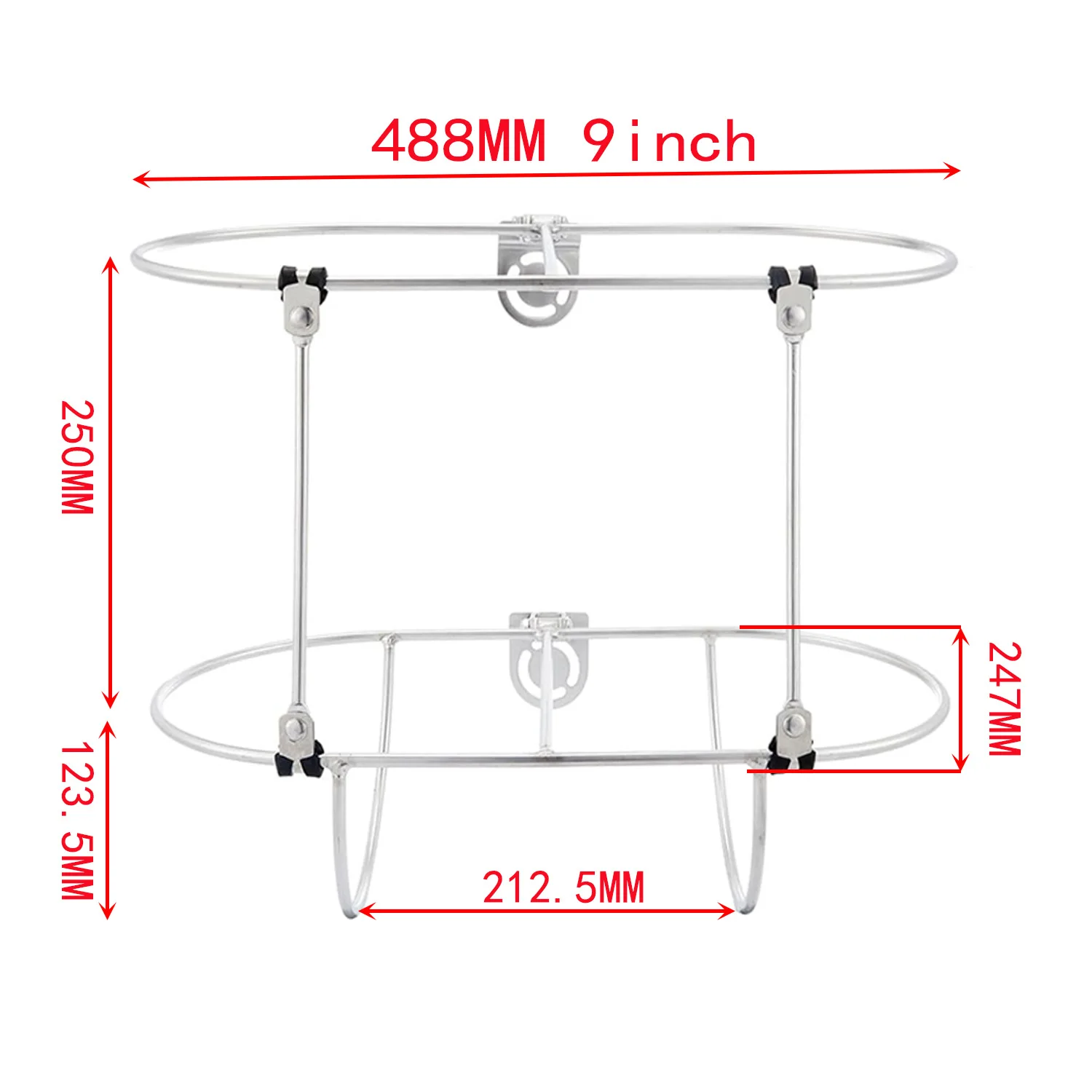 S/M Dubbele Spatbord Houder Rack Rvs Bootrek Voor 7-9 "-1/2" boot Opvouwbare Marine Boot Jacht Spatborden