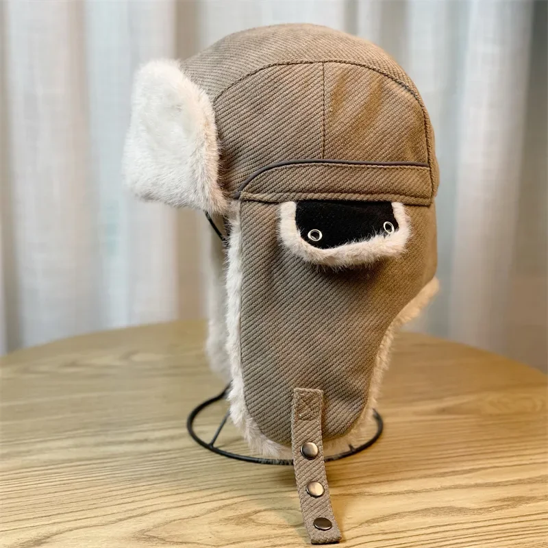 2023Winter New Lei Feng Hat Men's and Women's Thickened Versatile Ear Protection Hat Outdoor Cycling Skiing Cold proof Plush Hat