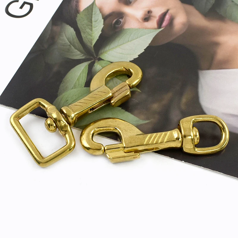 

1-5Pcs Meetee Solid Brass Snap Hook Dog Leash Lobster Clasp Metal Diagonal Keychain Bag Strap Clip Buckle DIY Hardware Accessory