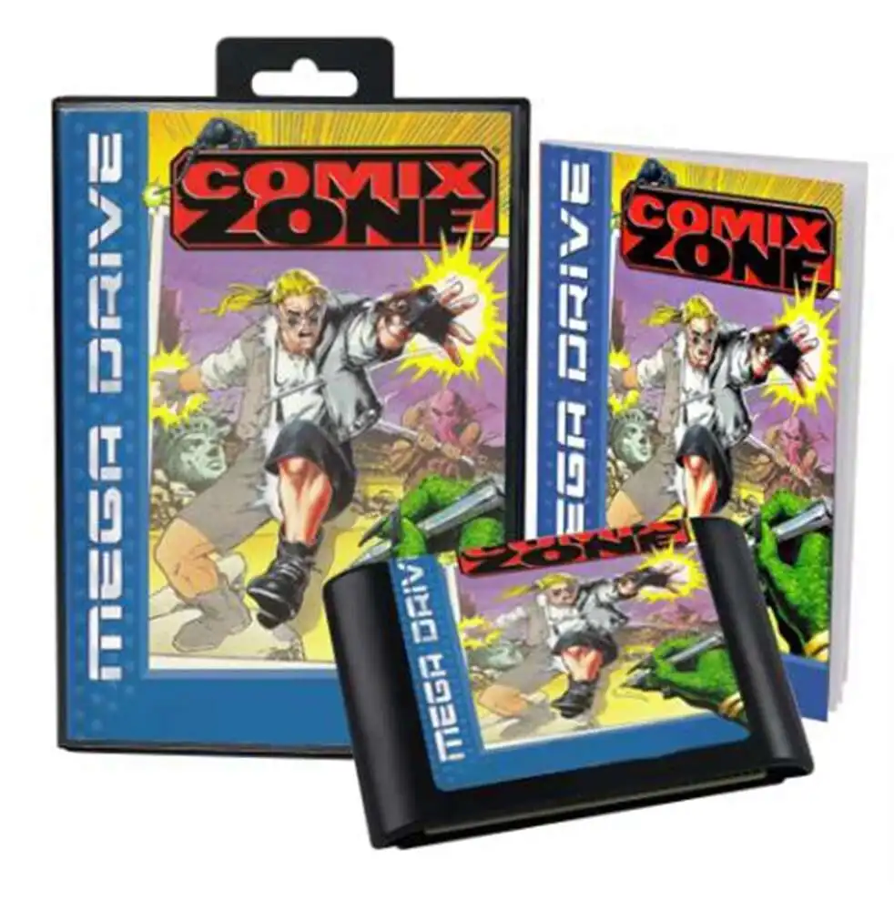 

Comix Zone with Box and Manual for 16 Bit Sega MD Game Cartridge Megadrive Genesis System