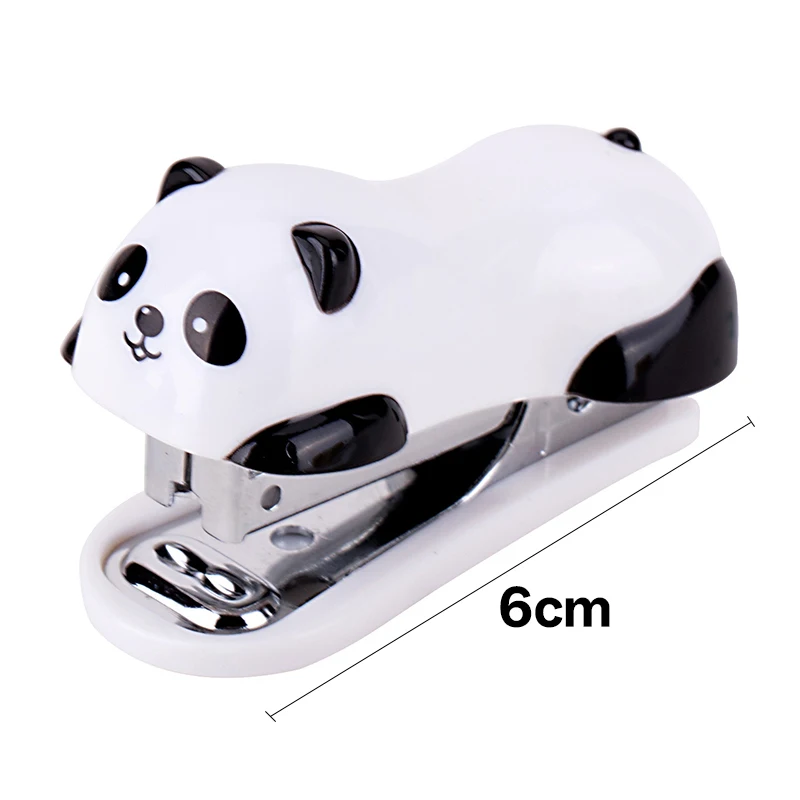 판다 미니 스테이플러 0453 만화 디자인 휴대용 핸드헬드 10호 스테이플러 (못 제거 기능 포함) 사무용품