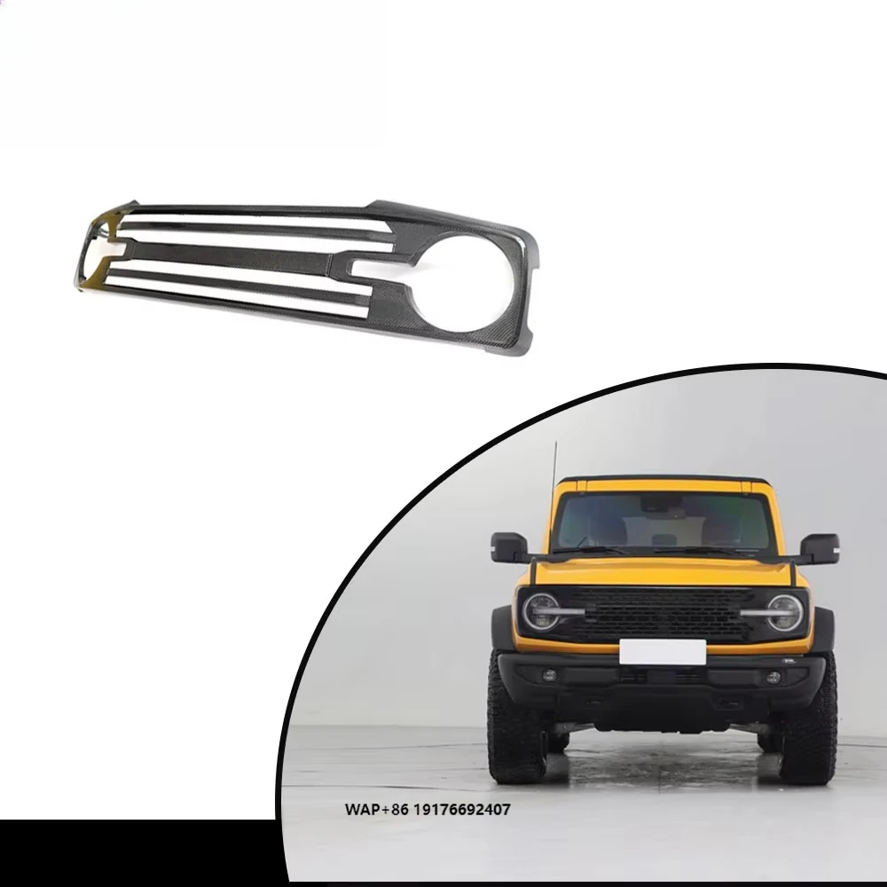 

JC for Bronco Carbon Fiber Front Bumper Grill Grille forFord Bronco 2021-2022