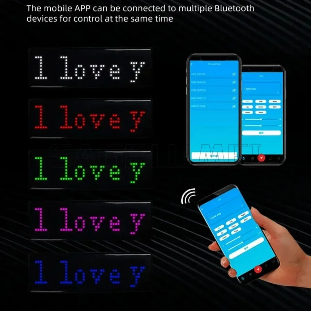 LED Car Display Screen Led Message Board Advertising Moving Scrolling Bluetooth LED Car Programmable Sign Screen USB Vehicle 5V