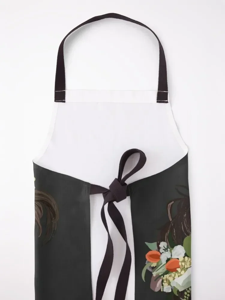 Black flowers Apron Cooking Clothes Things For Kitchen Apron