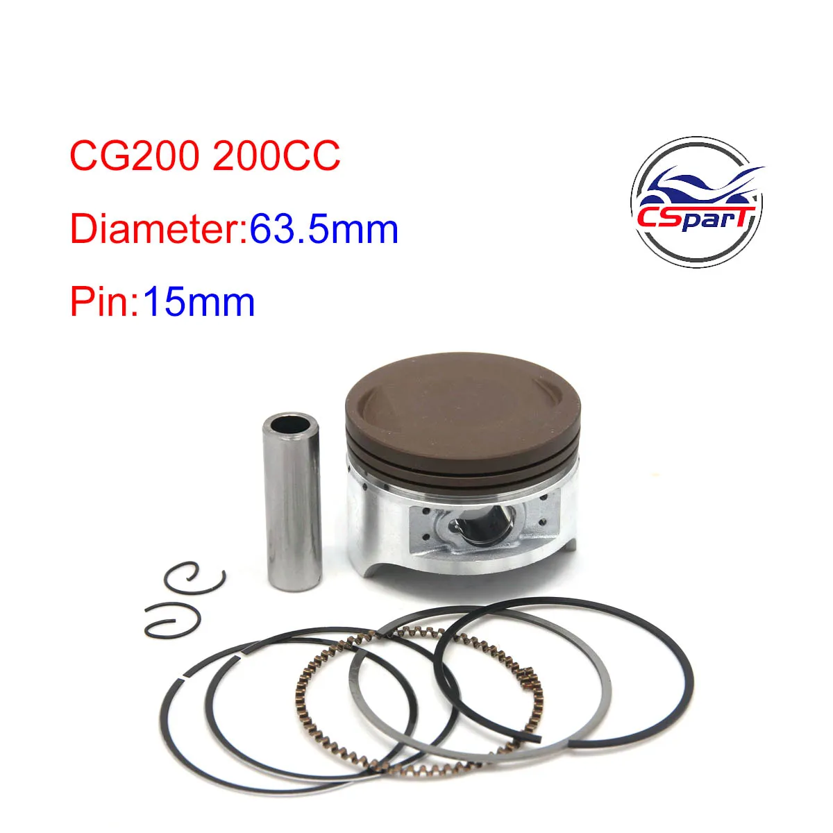 Racing CG200 200CC 63.5MM Piston Kit Rings Air Cooled Shineray