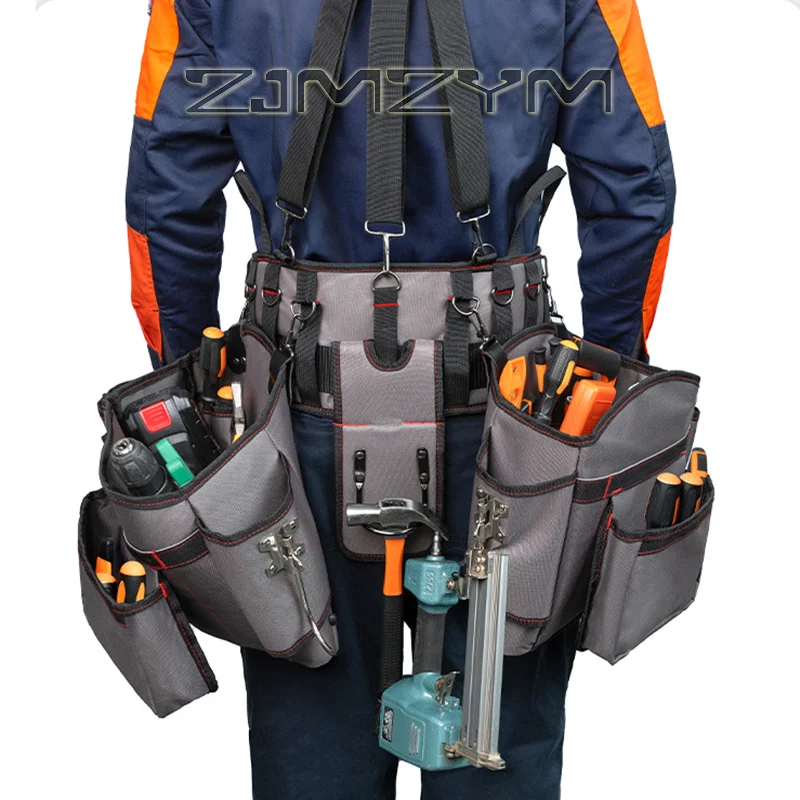 belt-type-backpack-multi-functional-repair-tool-bag-large-waist-hanging-storage-electric-woodworking-screw-tool-waist-bag