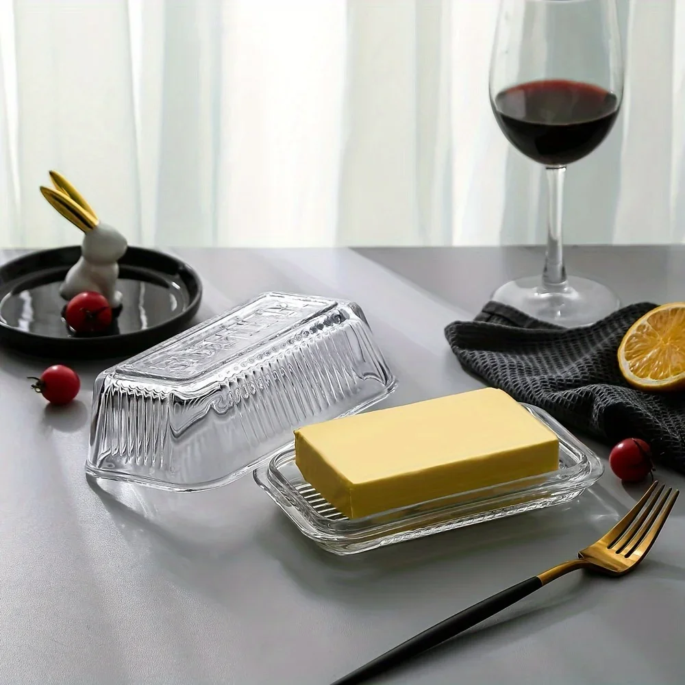 Vintage Glass Butter Dish 6