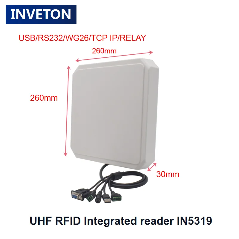 3-10m TCP IP UHF RFID Reader Long Range USB RS232 WG26 RELAY Free SDK for Parking Access Control Management