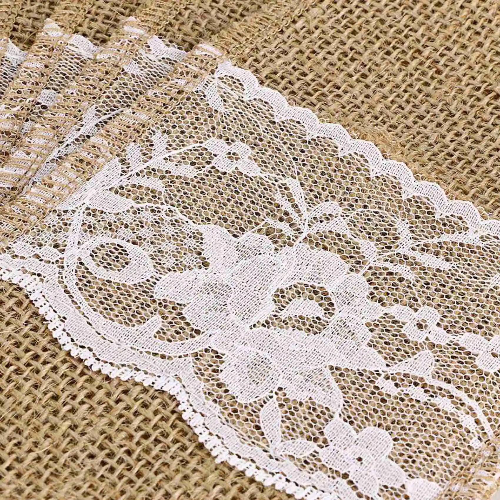 THIVN-150Pcs Burlap Lace Cutlery Pouch Rustic Wedding Tableware Knife Fork Holder Bag Hessian Jute Table Decoration