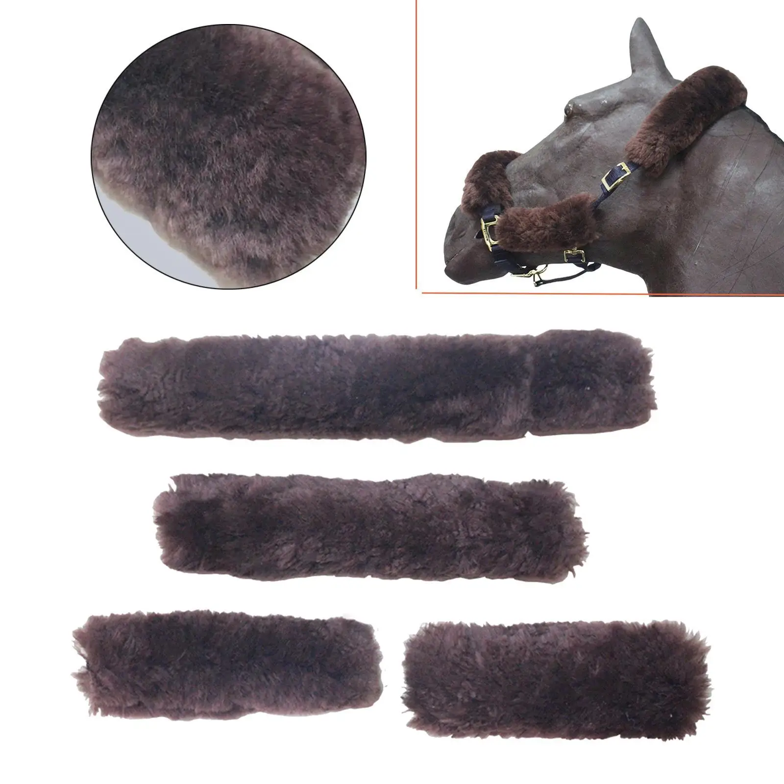 Fleece Horse Halter Covers Easy Maintenance Protective Nose Band for Training Riding Stable Supplies
