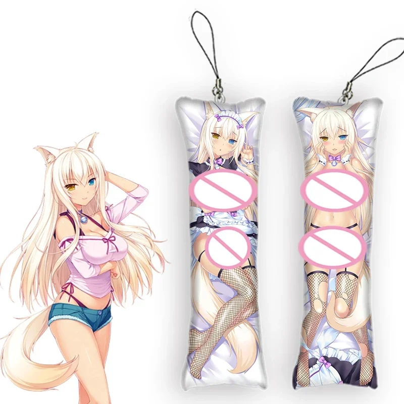 NEKOPARA Coconut Mini Pendant Dakimakura Keychain Anime Body Pendant Double Sided Cartoon Anime Keychain