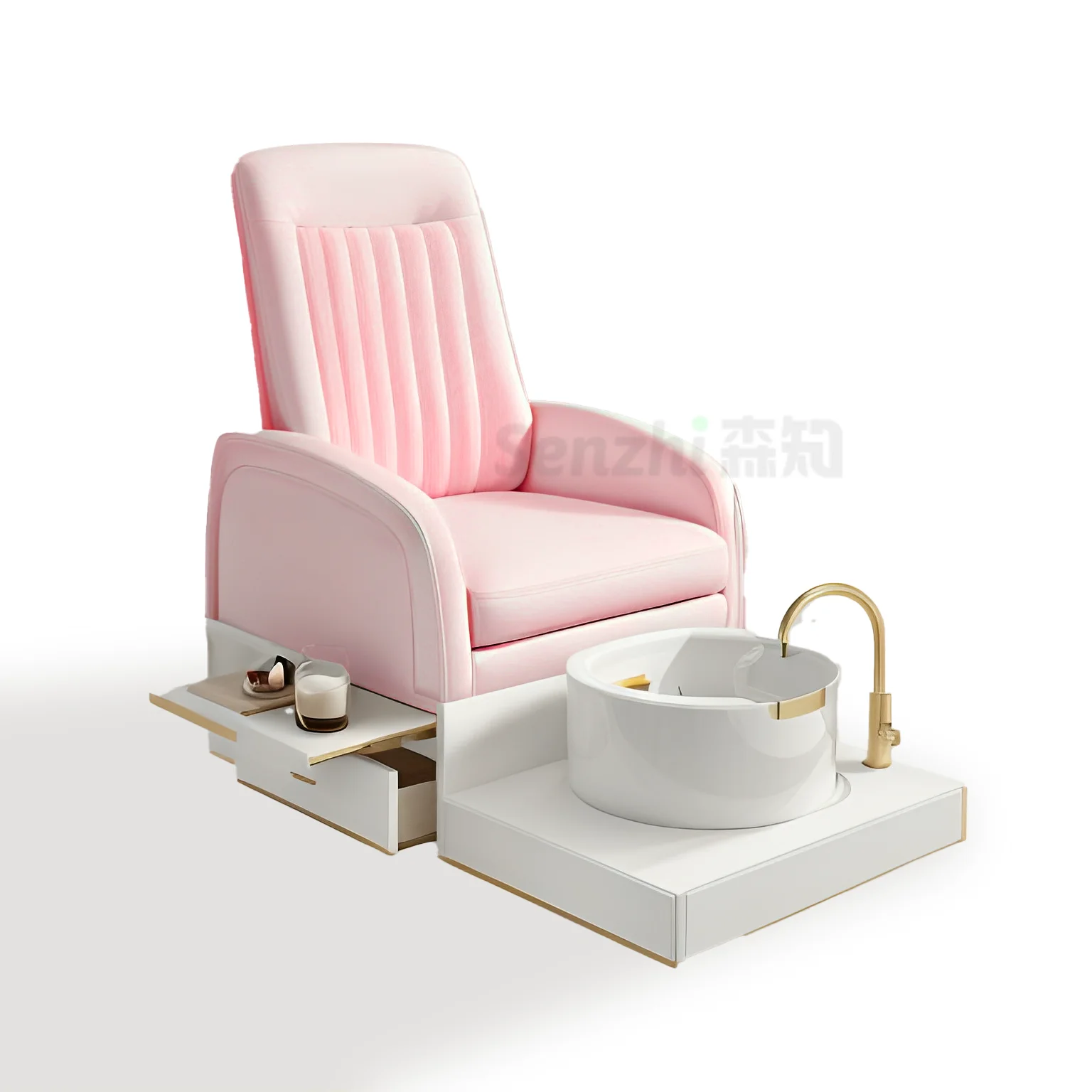 Pink kuku salon furnitur mewah pedikur kursi pink platform doshower pijat manikur pedikur kursi spa kaki