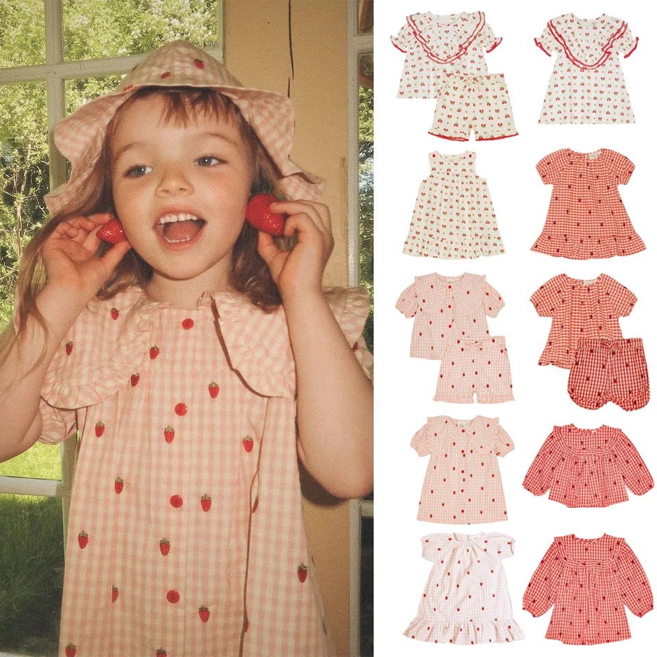 

2025 Baby Girl Clothes Strawberry Pattern Clothing Set Girls Dresses Children Tops And Shorts Korean Reviews Many Baby Clothes