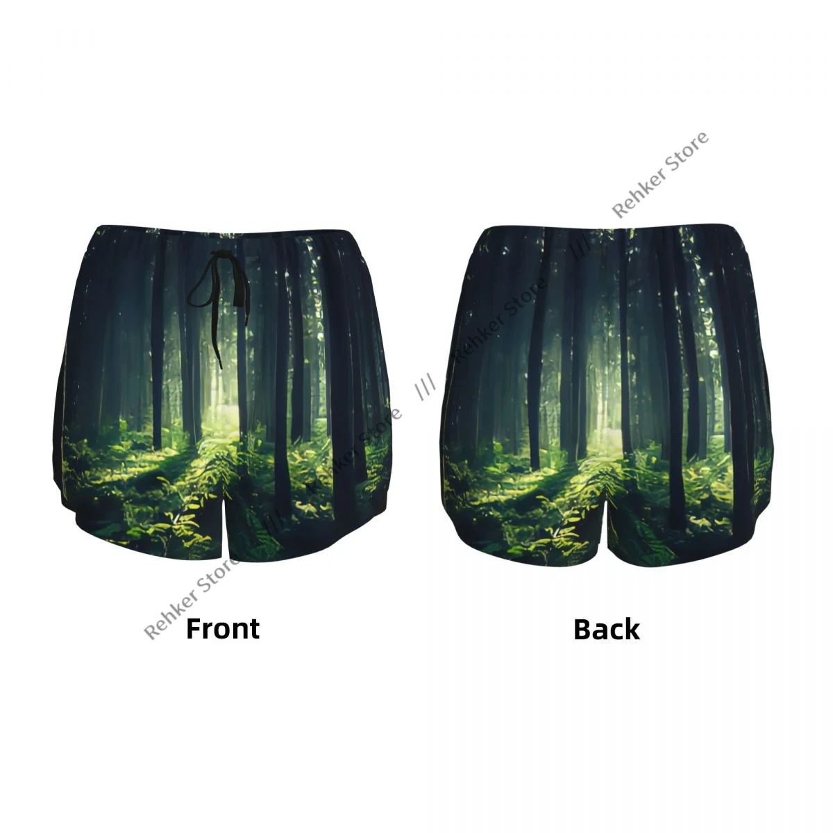 Pantaloncini da yoga da donna Foresta oscura sul sentiero Pantaloncini da allenamento Fitness ad asciugatura rapida da donna Yoga Palestra da corsa Pantaloni corti Abbigliamento sportivo