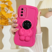 A 54 34 14 35 55 Astronaut Holder Wavy Silicone Case For Samsung Galaxy A54 A34 A24 A14 A15 A25 A35 A55 5g A05s A04s Stand Cover