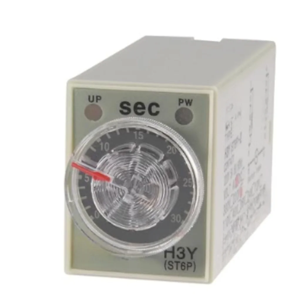 for h3y(ST6P) 2 220VAC 30S Time Relay with Transparent Rotary Knob and Insulated Plastic Housing for Industrial Timing