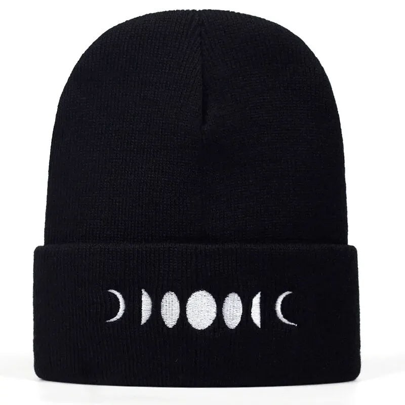 Unisex czapka z daszkiem z zaćmieniem Księżyca jesienno-zimowa ciepła czapka czapka z czapka typu Beanie dla kobiet mężczyzn