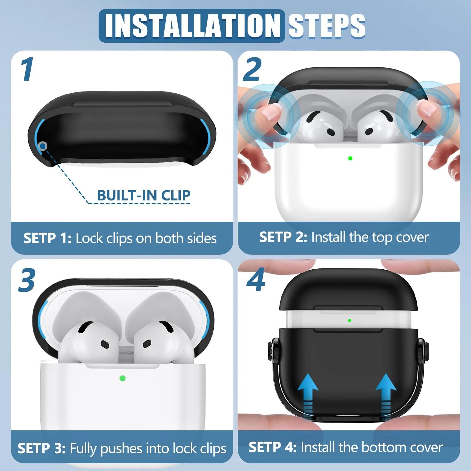 Новый чехол для Airpods 4 2024, чехол с набором для чистки, ремешок, креативный держатель для мобильного телефона, фиксирующий чехол для наушников AirPod Pro 2