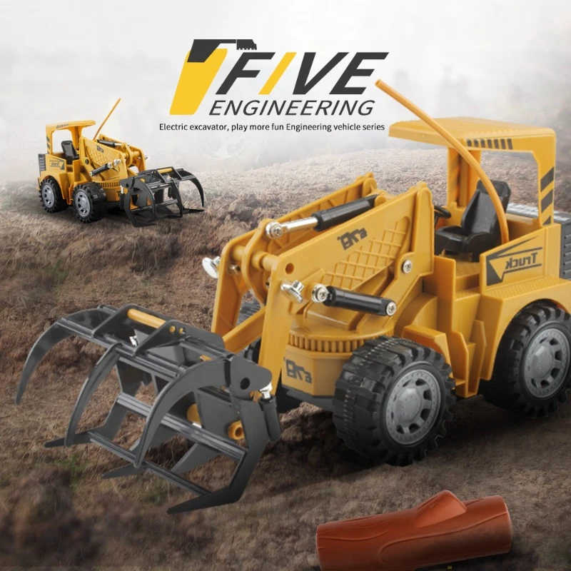 Simulação de controle remoto sem fio elétrico das crianças bulldozer série de veículos de construção brinquedo bulldozer escavadeira modelo conjunto