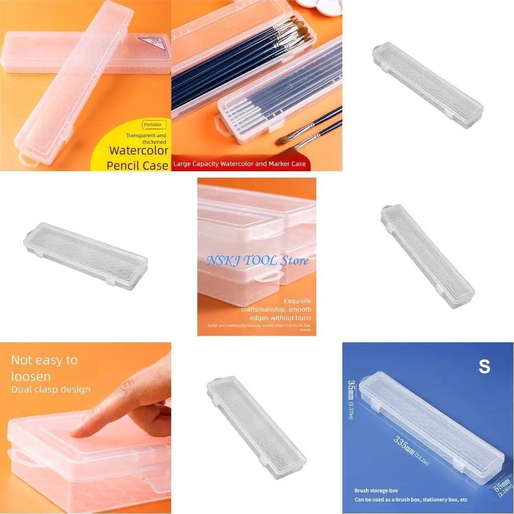 L8RC Transparent Storage Box Plastic Large Capacity Pencils Case Multifunctional Pen
