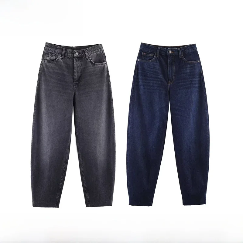 กางเกงยีนส์เอวสูงทรงบุตต์สำหรับผู้หญิง แฟชั่นใหม่ ฤดูใบไม้ร่วง ฤดูหนาว ZR สไตล์ลำลอง ทรงขาตรง ผลิตจากเส้นใยโพลีเอสเตอร์ เหมาะสำหรับใส่ไปทำงาน