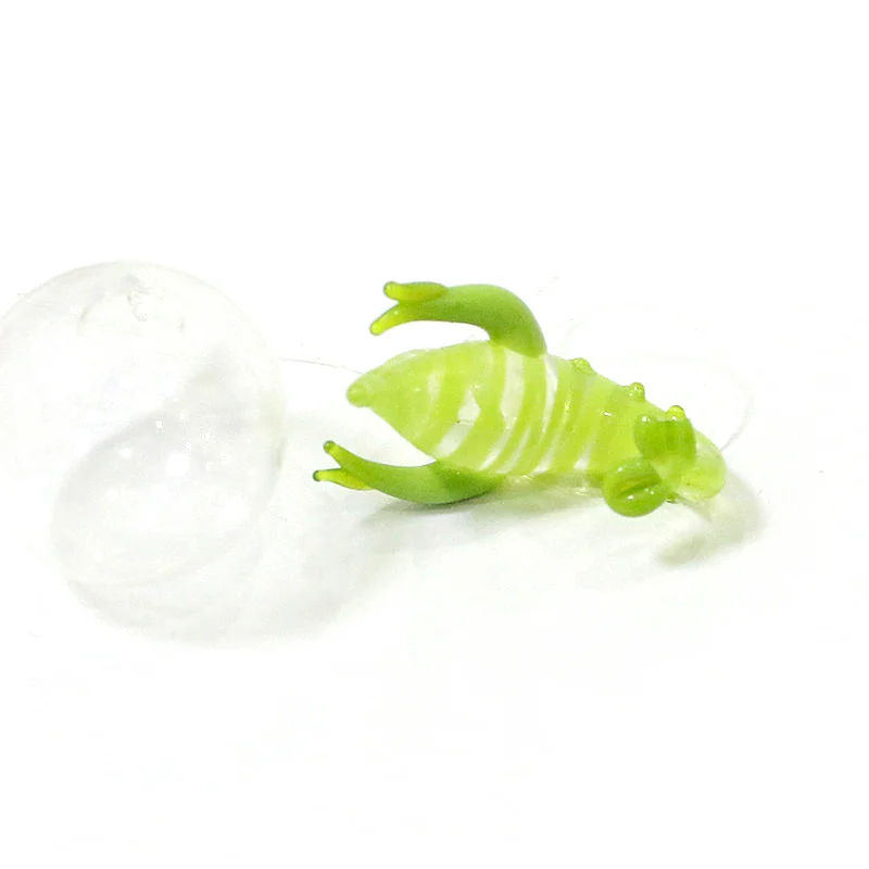 Floating Glass Bubble Ball With Cute Lobster Mini Figurines Pendant Aquarium Fish Tank Decor Supplies Tiny Sea Animals Ornaments