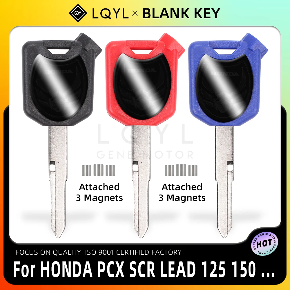 LQYL Blank Key Motorcycle Replace Uncut Keys For HONDA Scooter Magnet Anti-theft lock AirBlade LEAD PCX 125 150 SCR100 WH110