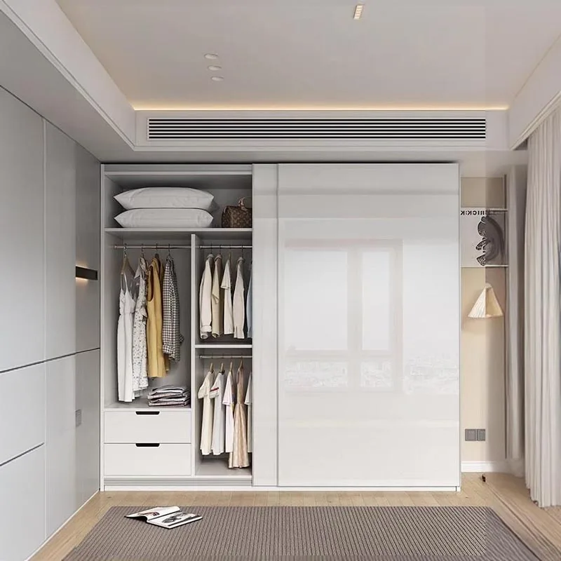 Armário elegante branco guarda-roupas quarto grande casa de luxo armazenamento guarda-roupa quarto conjunto armário de madeira guarda-roupa móveis para casa