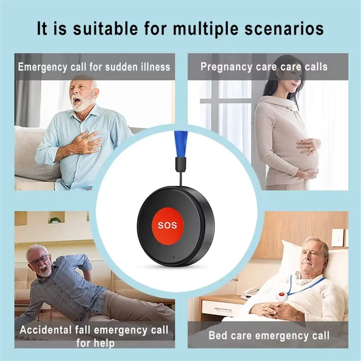Choice Day 4 Pcs Tuya WiFi SOS Emergency Button Wireless One Key Call Help Home Elderly Children Security Protection B
