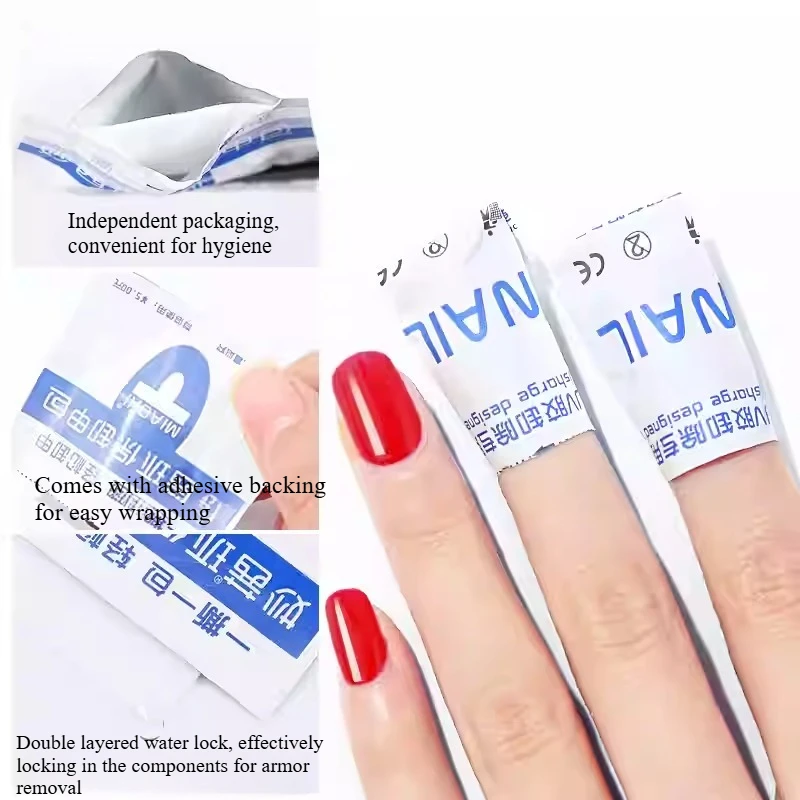 200 Pz/scatola Gel Polish Remover Salviette Umidificate Tamponi di Carta Nail Gel Remover Avvolge Foil Nail Art Cleaner One Step Rimuovere Strumenti per Manicure