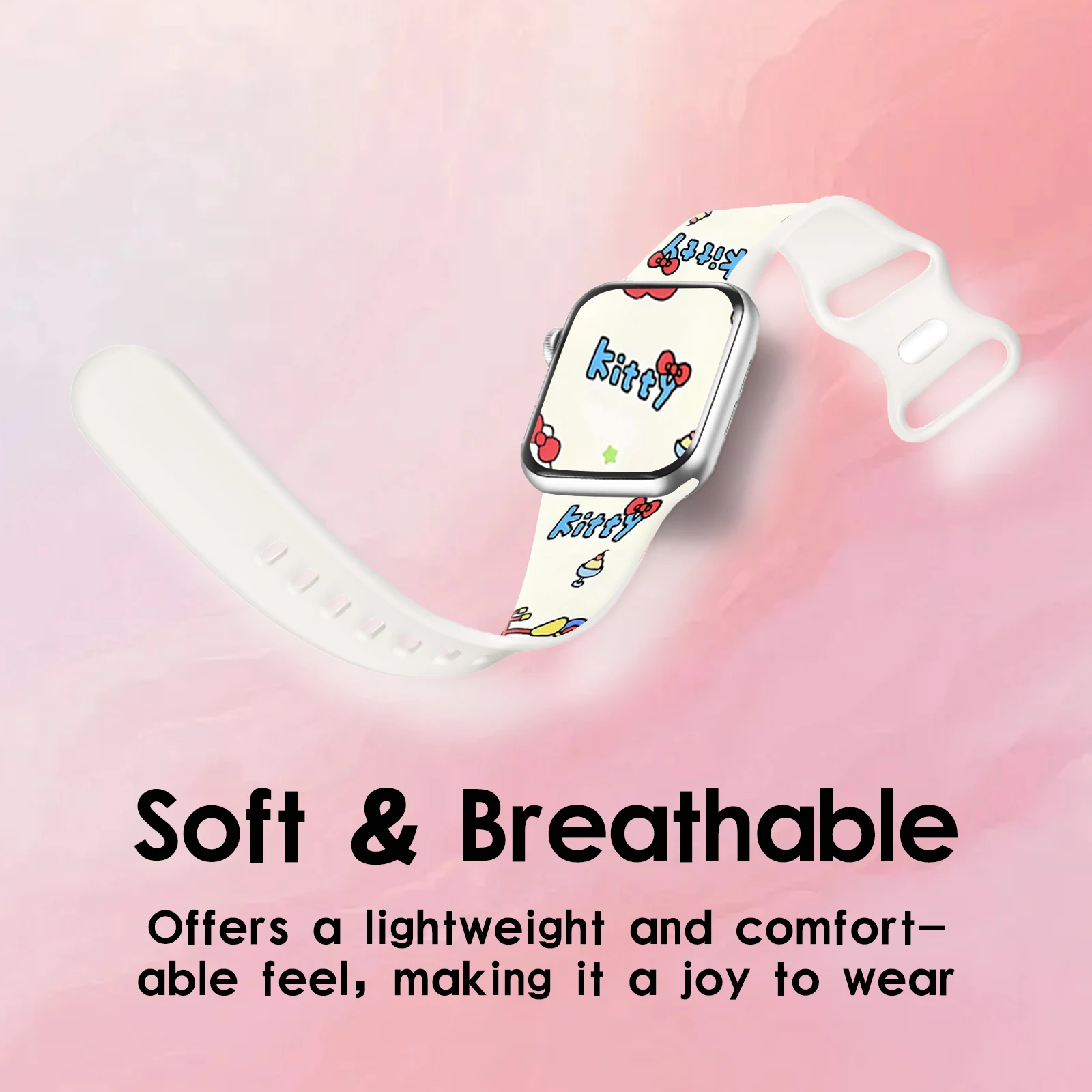 Ремешок Sanrio Series 2 для Apple Watch 10 9 8 7 SE, сменный силиконовый ремешок для iWatch 46 мм, 44 мм, 42 мм, 41 мм, ремешок для часов